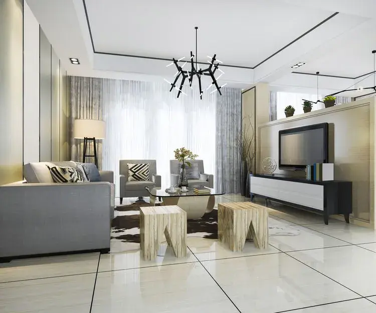 Villa iç mekan mermer detaylarla